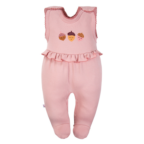 Tutina per neonati Fluffy Tails Eevi - rosa, cotone