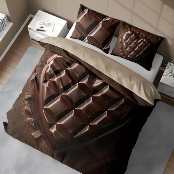 5316 Una biancheria da letto in microfibra 3D con tavoletta di cioccolato a forma di cuore - Detexpol