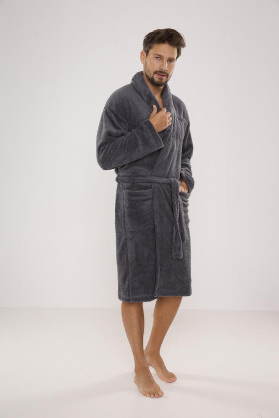 811 Accappatoio in felpa da uomo De Lafense - grigio