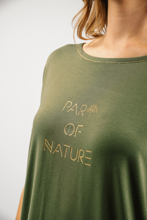 Pigiama Natura Donna manica corta, pantaloni 3/4 Moda Italiana - kaki