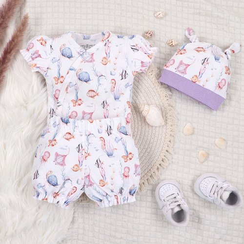 ABN-5489 Pantaloncini da bambino in cotone biologico Underwater World Nine, per bambina