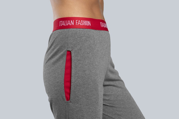 Lunghezza del pigiama da donna Accent. manica, lunghezza. pantaloni Italian Fashion - melange scuro