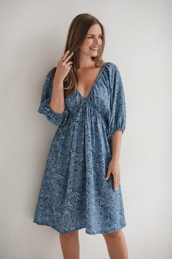 Milk Sun Abito per la gravidanza e l'allattamento Milk&Love abito blu a fiori