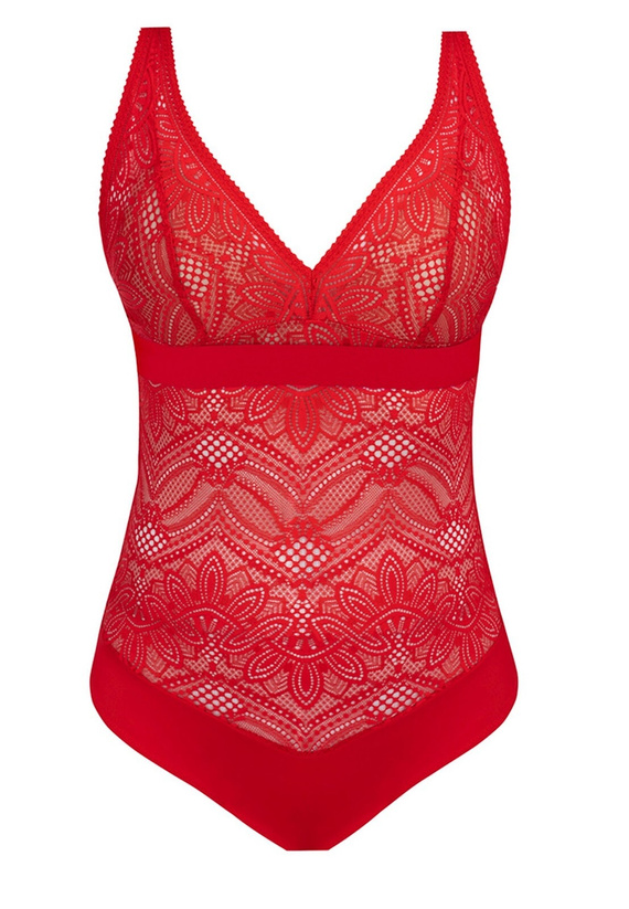 Body Desire rosso mefemi by Nipplex – body in pizzo senza ferretto