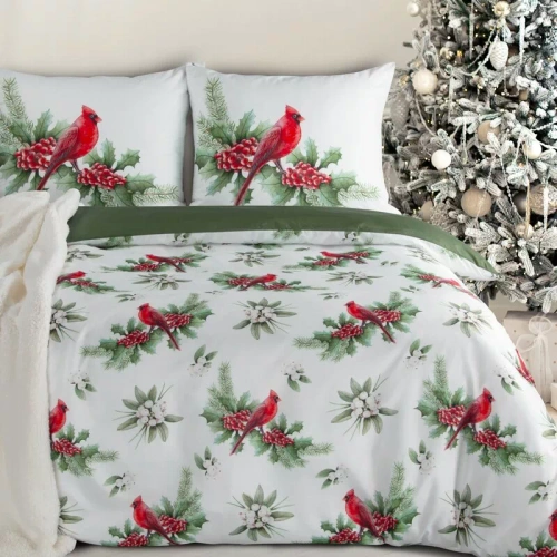 Biancheria da letto natalizia Calm Eurofirany in microfibra bianca con cerniera