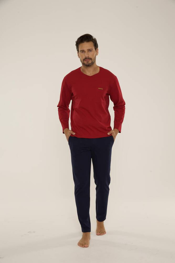 683 Kevin Forex Pigiama da uomo - marrone - blu navy