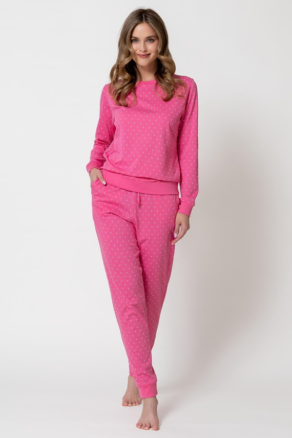 Leveza 1799 Zenobia Pigiama Donna 100% Cotone Rosa Manica Lunga