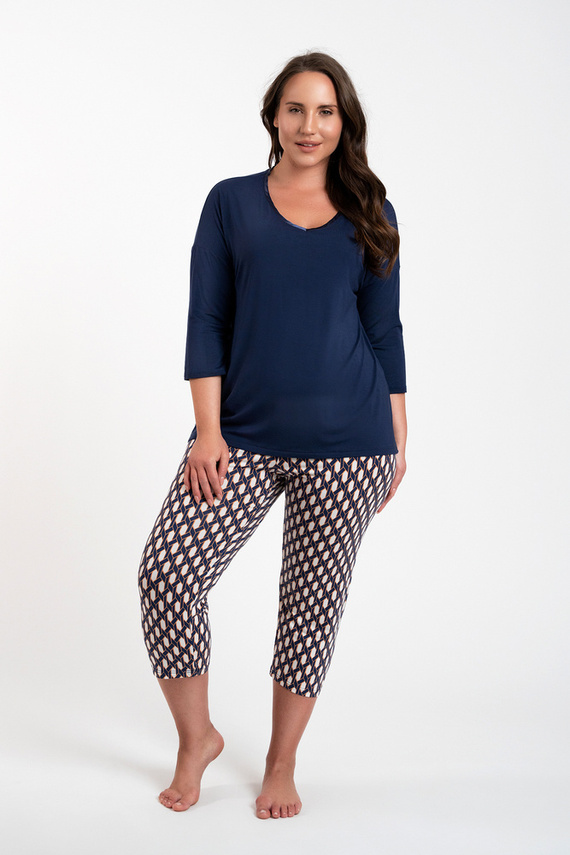 Milda Pigiama donna maniche 3/4, pantaloni 3/4 Moda italiana