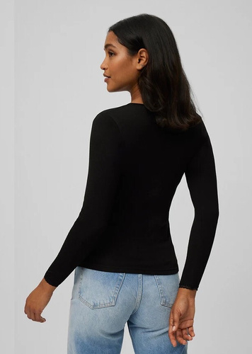 T-shirt termica da donna Ysabel Mora 70018 negro- calda, traspirante, in pizzo e a maniche lunghe