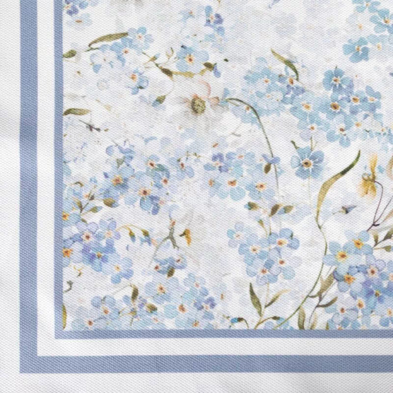 Tovaglia Summer 18 Eurofirany naturale con motivo non ti scordar di me 100% poliestere