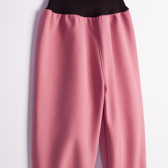 Nicol Pantaloni softshell bambini con pile, vita alta, polsini - rosa cipria