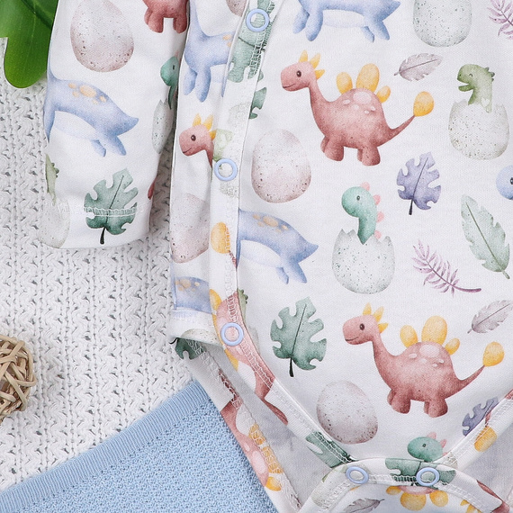 ABN-5561 Body busta Dino Explorer Nini | Cotone biologico per neonato