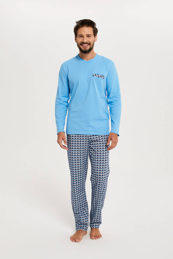 Jaromir Uomo manica lunga, pantaloni lunghi Moda italiana - blu/stampa