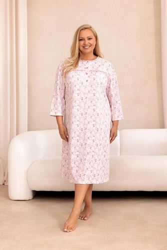Camicia da notte Regina 2013 7/8 Blu 100% Cotone Manica lunga