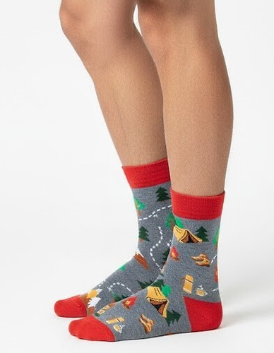 0125.053 Trekking - calze da uomo Milena con motivi colorati, Melange