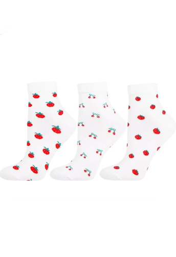 Calze Moraj da donna CSL200-151 - cotone, bianco, motivo frutta