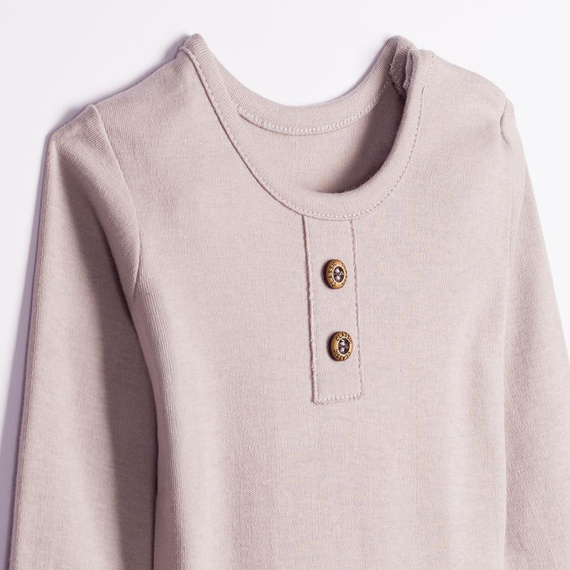 228096 Nicol FARMA Body neonato grigio manica lunga Henley cotone