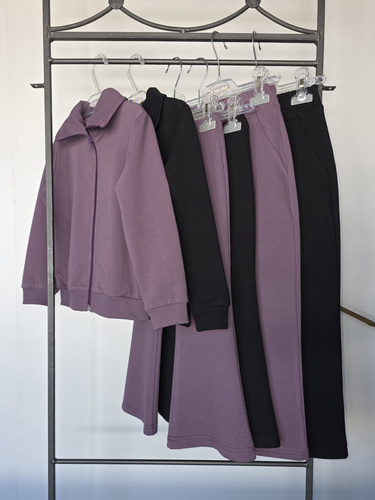 Bambarillo Chill Pantaloni a Campana Neri per Bambini in Cotone Elasticizzato