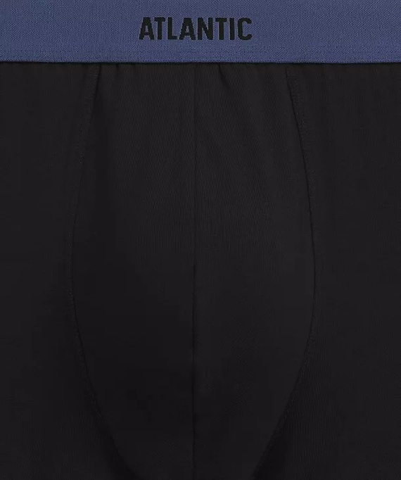 Boxer da uomo Atlantic 3MH-0177 A3 3 pezzi nero-denim – cotone, gamba lunga