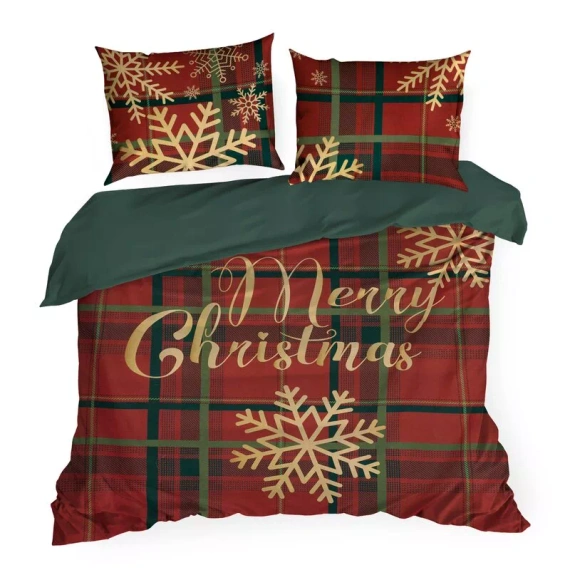 Biancheria da letto natalizia Eurofirany Estrella 100% cotone rosso verde
