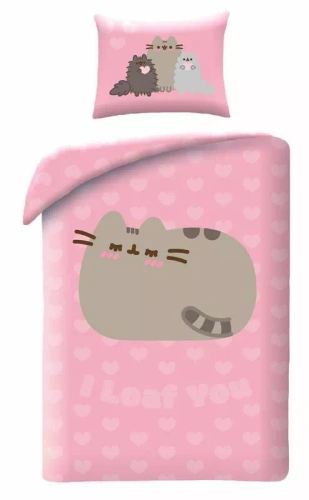 Biancheria da letto Halantex Pusheen 140x200 rosa con federa 70x90