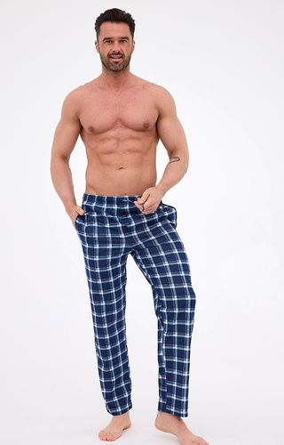 691/61 Pantaloni pigiama Cornette da uomo - lunghi, a quadri, in cotone