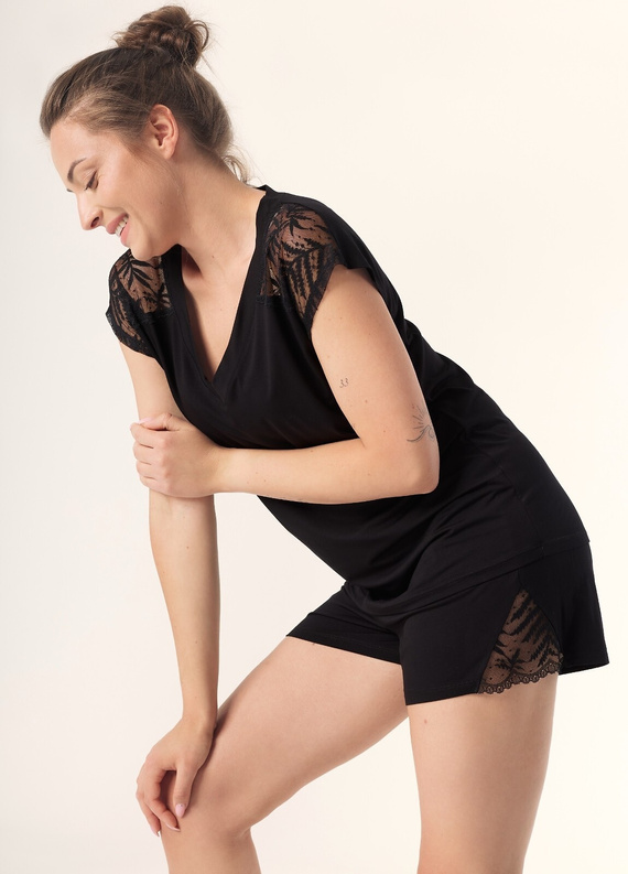 Pigiama donna Petra PC71 Mefemi Nipplex nero