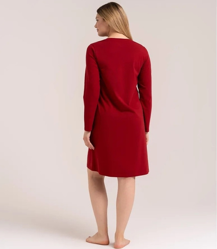 Moraj PDK3000-018 Camicia da Notte Rossa 95% Cotone con Stampa Natalizia