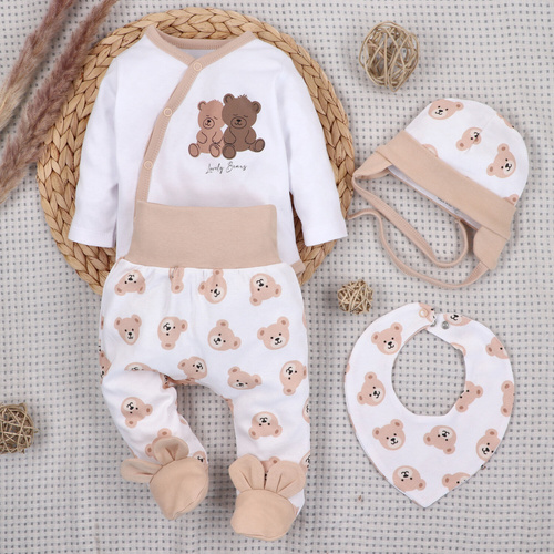 ABK-0048 Set bebè Sweet Bears in cotone biologico Nini