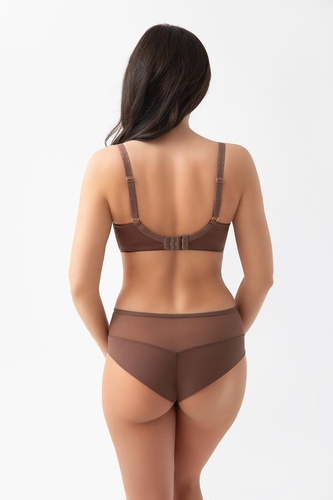 Slip brasiliano B019 Frida Gorsenia color cioccolato con ricamo morbido