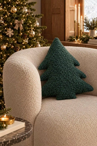 Cuscino natalizio Albero di Natale Spod Igły i Nitki 43x32 cm verde boucle decorativo