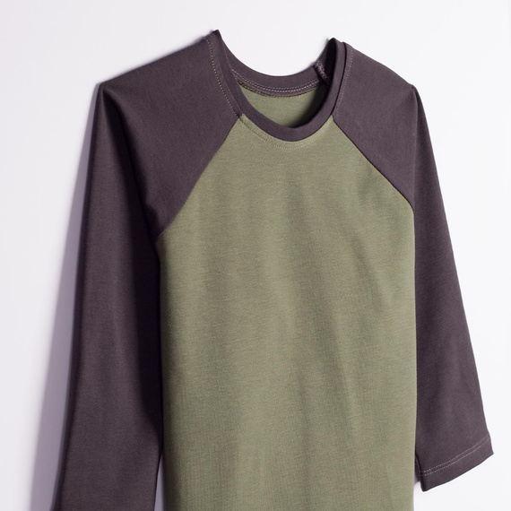 228140 Nicol FARMA Maglia raglan bambino verde mélange cotone