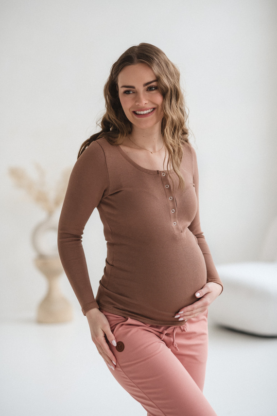 Tummy Milk&Love maglia premaman e allattamento in viscosa toffee