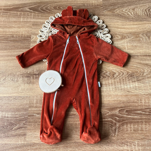 Kombinezon MIŚ Mamatti KL012 beige doppio strato in cotone con piedini