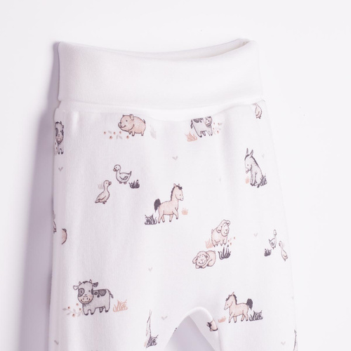 228009 Nicol FARMA Pantaloni corti per neonati in cotone animali crema