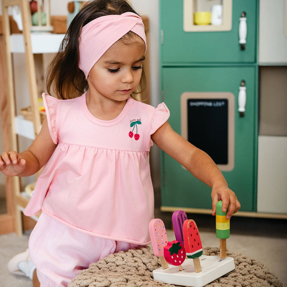 Body tunica bambina Eevi Cherry rosa ciliegie cotone