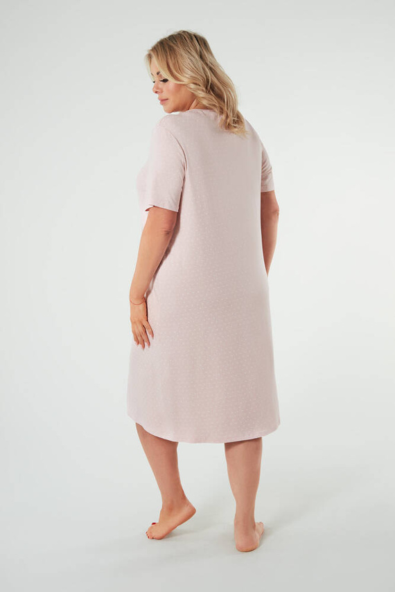 Puntini Camicia da notte da donna, manica corta Moda italiana - rosa cipria