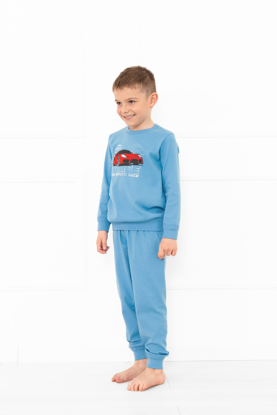 Pigiama bambino Gordo - cotone, maniche lunghe e pantaloni con coulisse Italian Fashion - blu