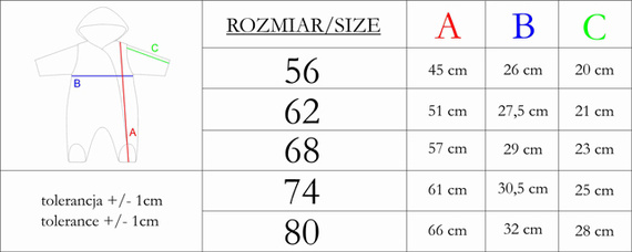 216270 Tuta Lala Luna Nicol - tuta da bambino rosa con orecchie, taglia 56-68