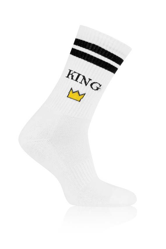 Calze da uomo Italian Fashion S197D KING lunghe bianche in spugna leggera
