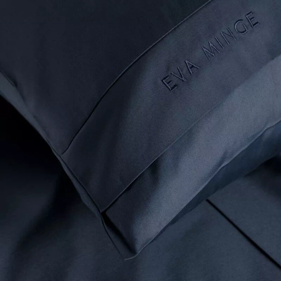 1F Elegante biancheria da letto in raso Eva Minge Eurofirany blu navy | macrosatin 100% cotone