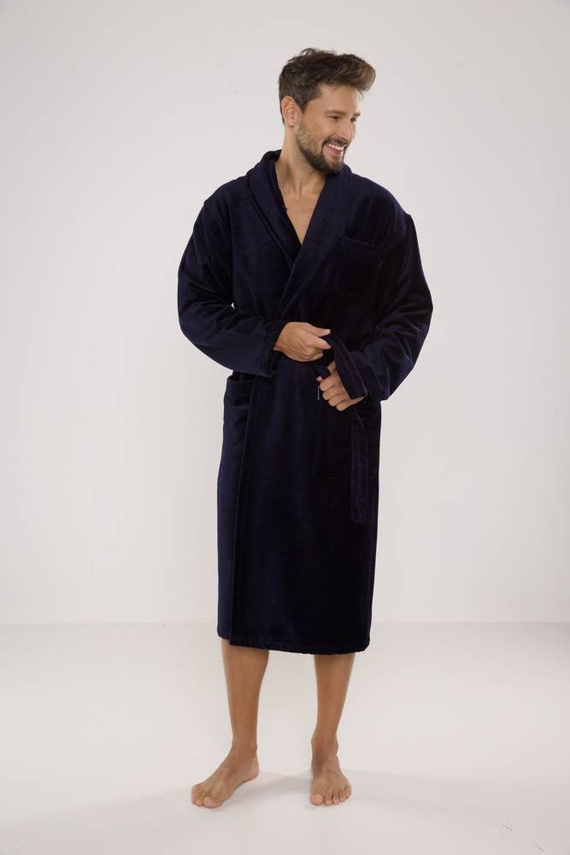 803 / 819 Vestaglia da uomo in spugna gemellare Forex - tutto blu navy (blu scuro)