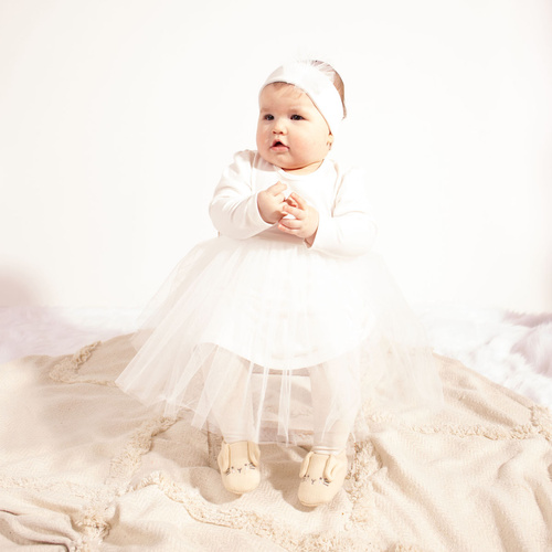 221159 Body vestito Kiku Nicol elegante con tulle per bambina