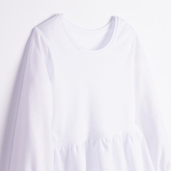Blusa bambina Nicol 163705 100% cotone bianca con baschina e pizzo