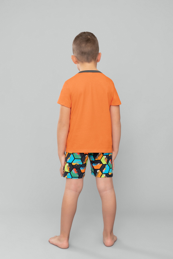 Pigiama a maniche corte Comics Boys, pantaloni Italian Fashion - arancione/stampa