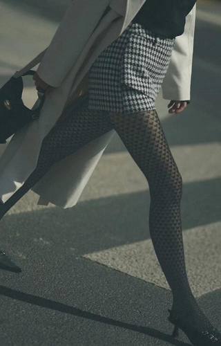 1233 Collant Cherie Gabriella 60 den nero - motivo a cuore, 3D