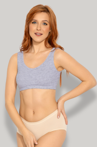 Top cotone Zoya Mitex senza ferretto bustier comodo grey