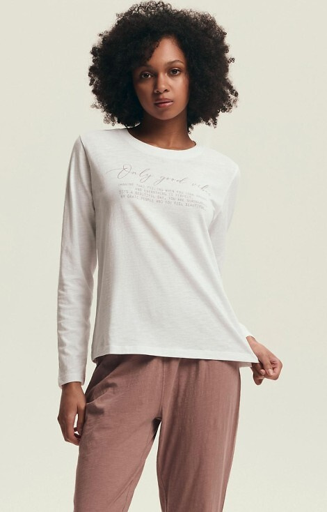 43701 Pigiama donna Delanie Henderson rosa polvere - cotone, manica lunga e pantaloni