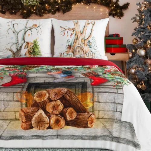 Biancheria da letto natalizia Elsa Eurofirany beige 100% cotone con cerniera