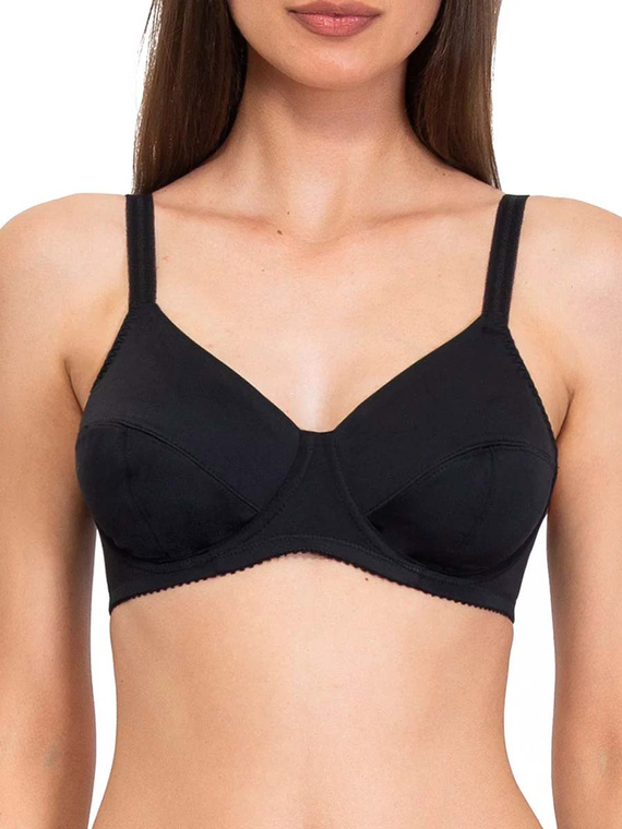 Donna 1962 Reggiseno morbido con ferretto in microfibra, cotone, nero